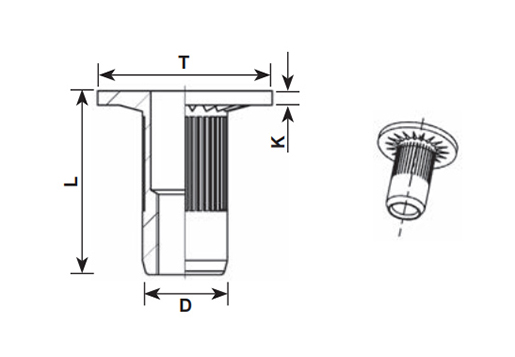 Big Flange Flat Head tilpasset nitte møtrik til bildele
